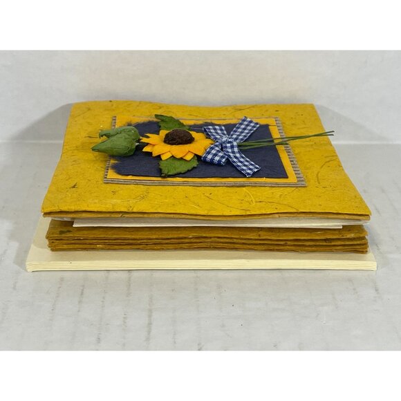 Sunflower Paper Craft Kit 18 5x5 Piece Cards Scrapbooking yellow fiber handmade - Picture 5 of 5